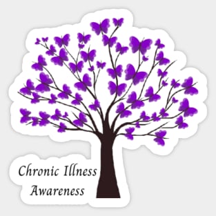 Chronic illness awareness Butterfly tree Sticker